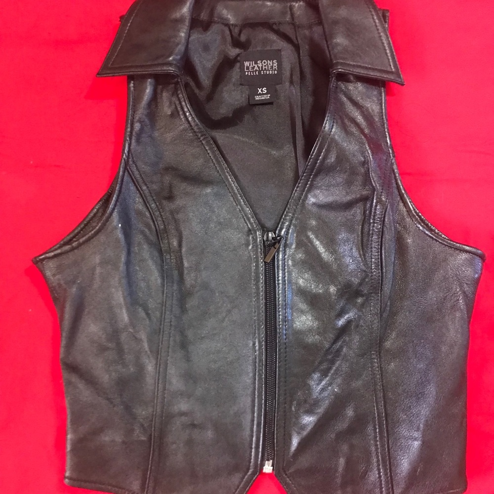 Wilson Leather Black Vest sz XS